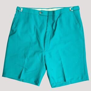 Vintage VanJulian Golf Shorts Mens 38 Teal Green Side Adjuster Classic Golf Shor